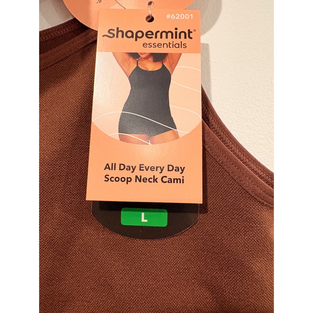 Shapermint Essentials All Day Every Day Scoop Neck Cami Brown L/G NWT - Picture 4 of 4